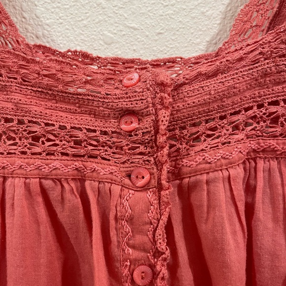 DOEN Coral Pink Cotton Nightgown Dress Size XS - Picture 6 of 15